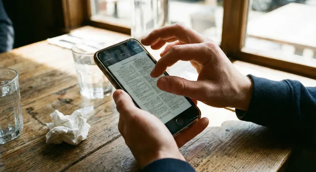 Una carta en pdf vista en un móvil